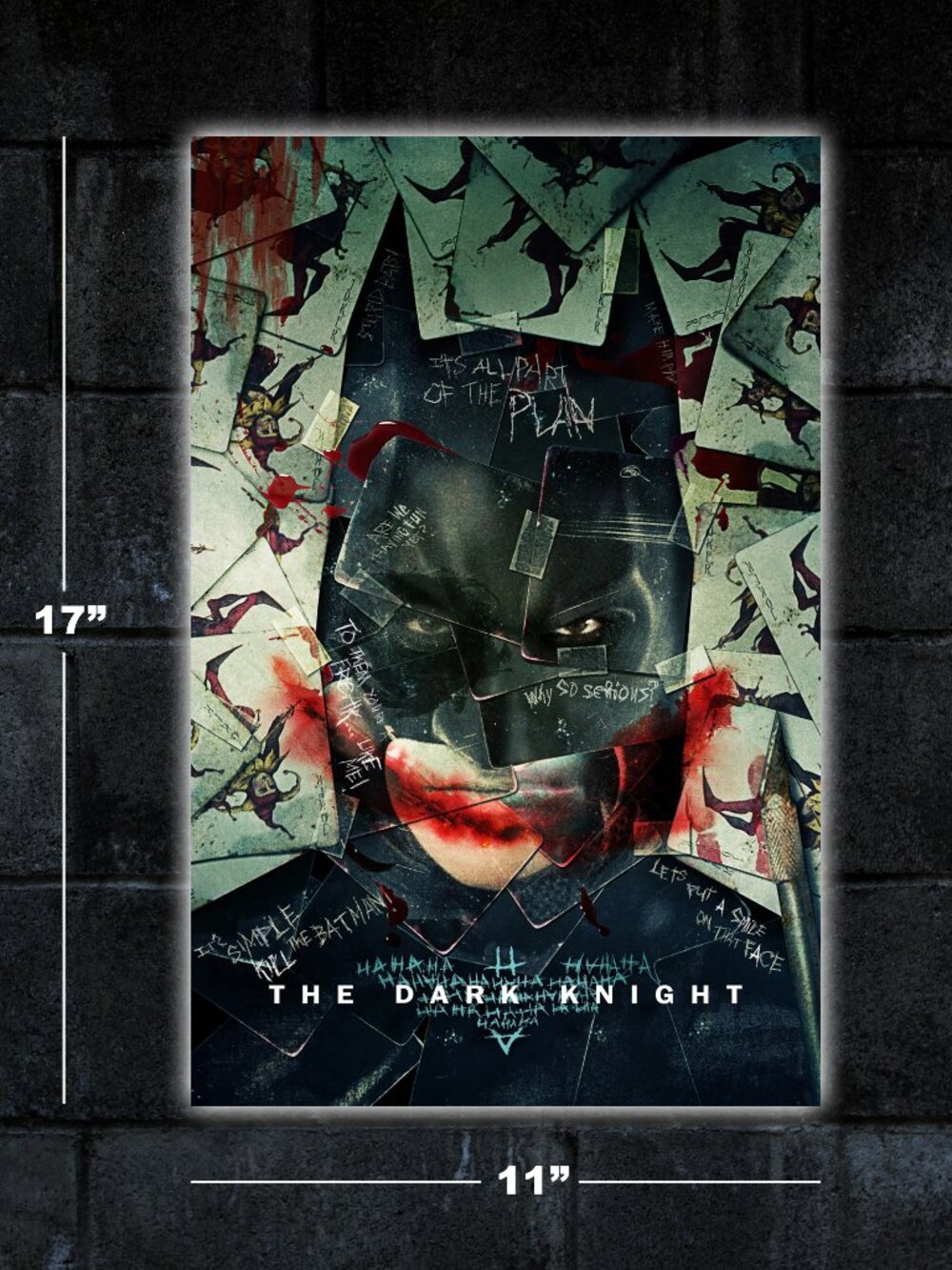 Batman Dark Knight movie poster - 11x17 wall art print merch Joker Heath Ledger